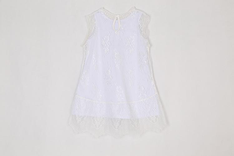 Fashionable Girls Lace Letter Print Vest Dress