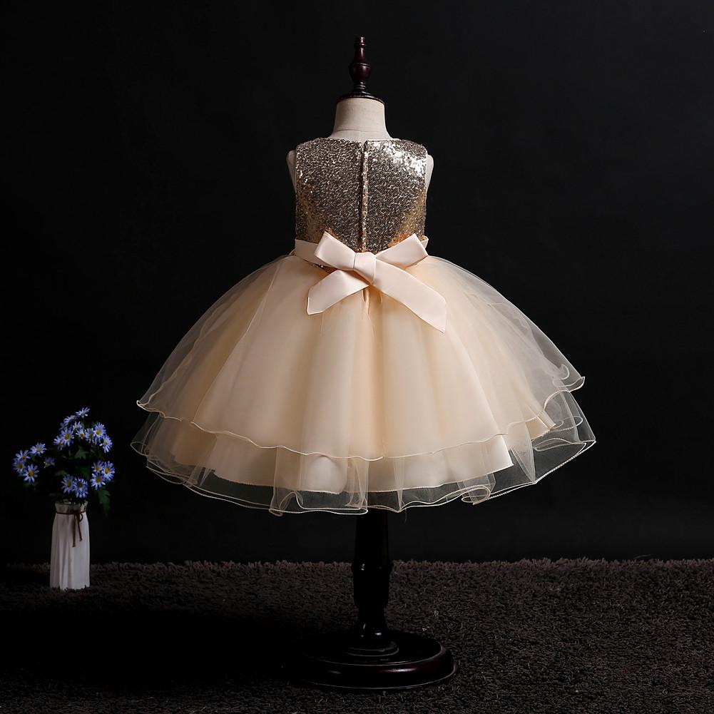 Flower Girl Princess Sequin Flower Tutu Wedding Dress