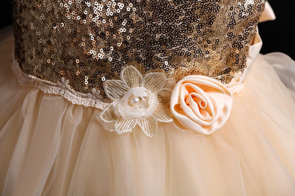 Flower Girl Princess Sequin Flower Tutu Wedding Dress