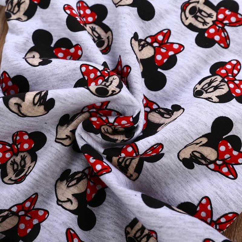 Fashionable Girls Round Neck Short Sleeve Mickey Mouse Dress