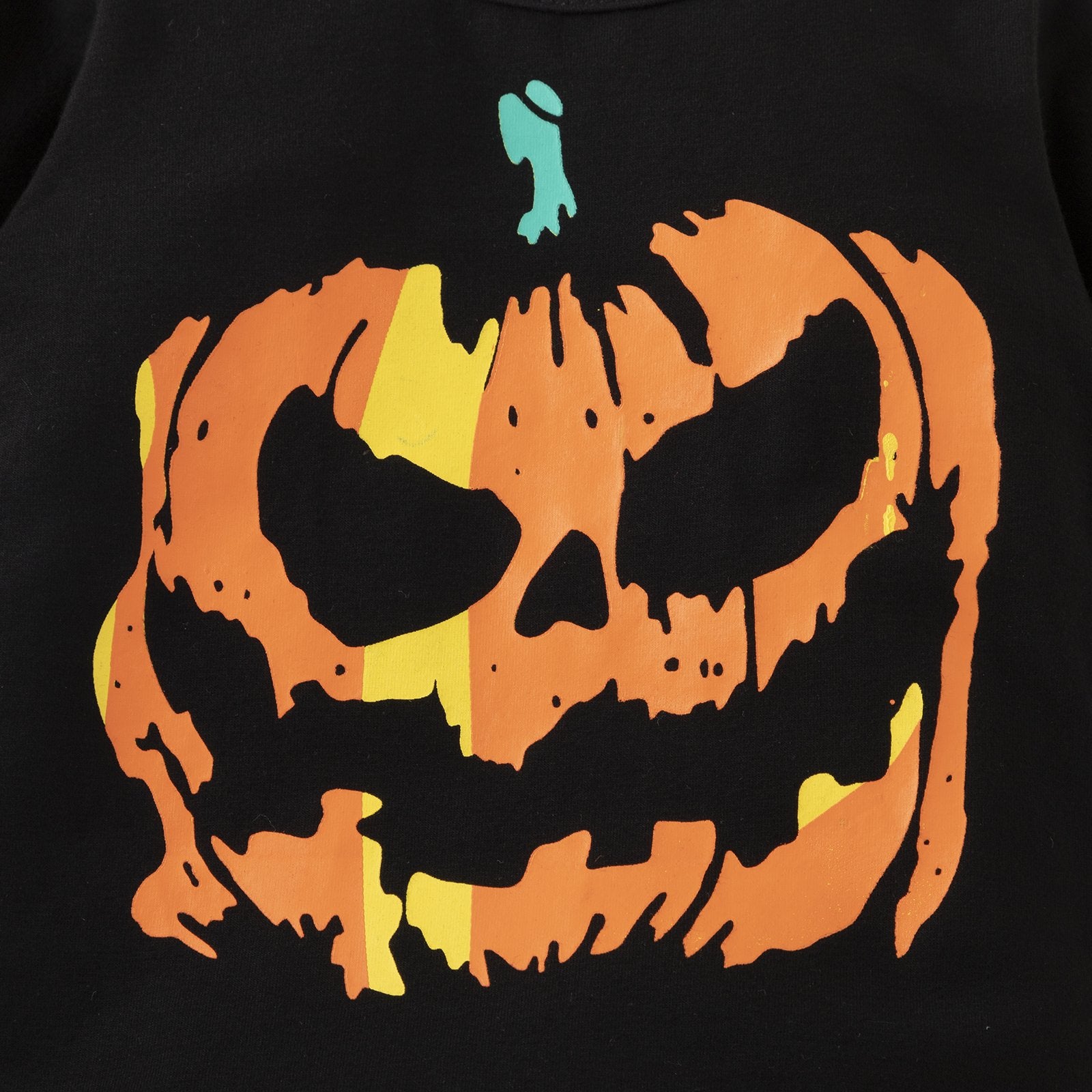 Baby Halloween Style Pumpkin Head Print Solid Color Long Sleeve Jumpsuit Boutique Baby Clothes Wholesale