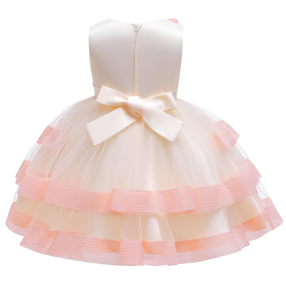 Beautiful Girl Princess Contrast Stripe Cake Dress