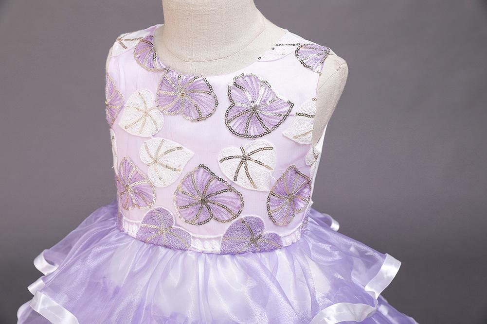 Flower Girl Layered Tutu Embroidered Princess Dress