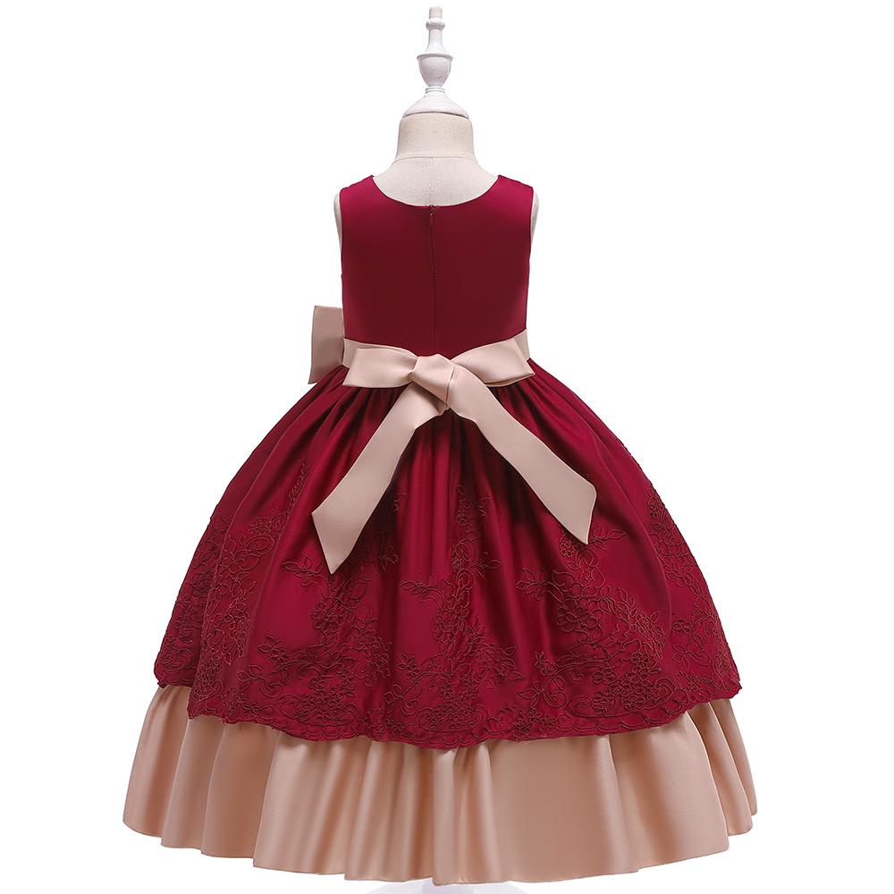 Girl Satin Long Tutu Princess Performance Dress