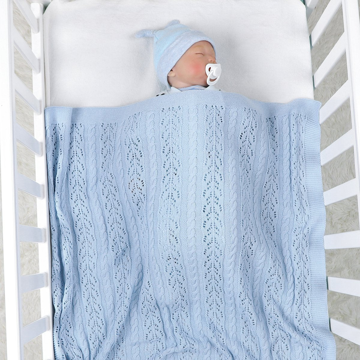 Infant Knitted Hollow Infant Hold Blanket Baby Stroller Cover Quilt Baby Clothes Wholesale