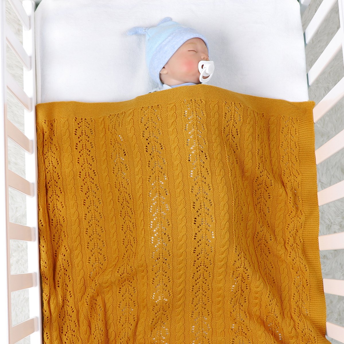 Infant Knitted Hollow Infant Hold Blanket Baby Stroller Cover Quilt Baby Clothes Wholesale