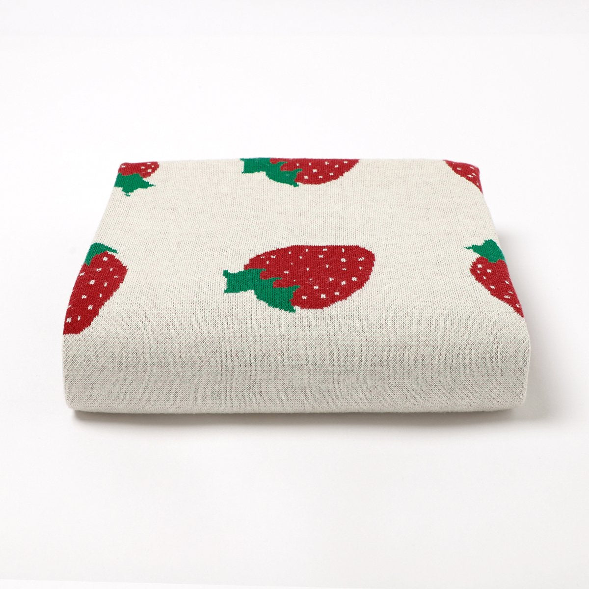 Infant Knitted Pure Cotton Cute Strawberry Jacquard Baby Blanket Wholesale Baby