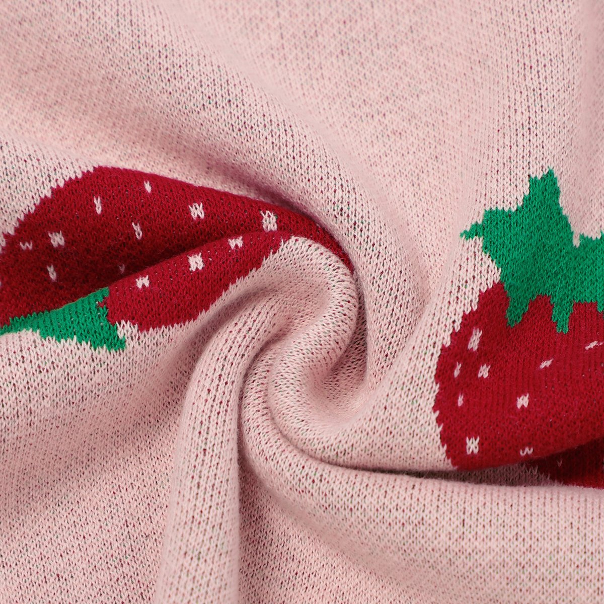 Infant Knitted Pure Cotton Cute Strawberry Jacquard Baby Blanket Wholesale Baby