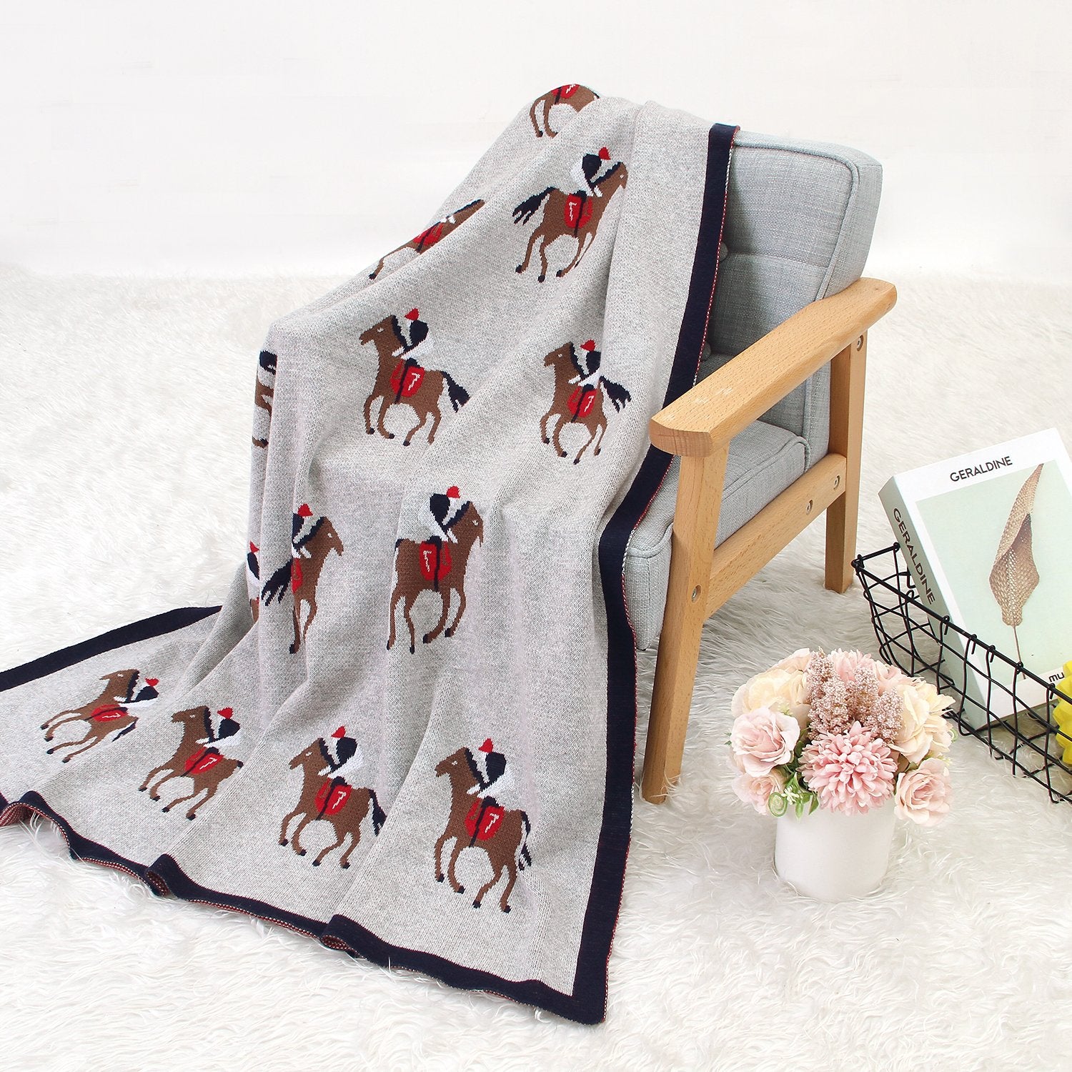 Infant Spring And Autumn Blanket Cartoon Knitted Blanket Baby Holding Blanket Baby Clothes Wholesale