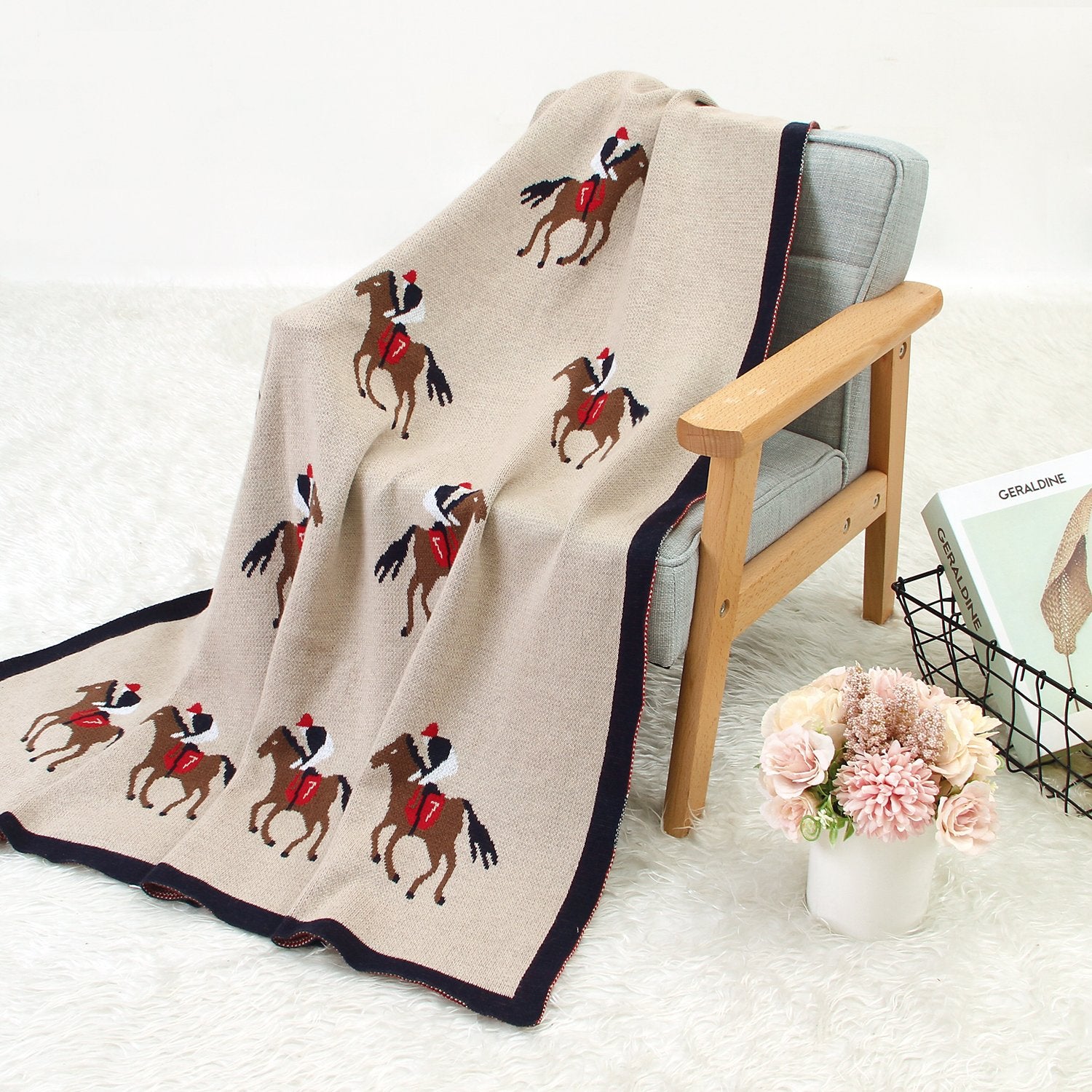 Infant Spring And Autumn Blanket Cartoon Knitted Blanket Baby Holding Blanket Baby Clothes Wholesale