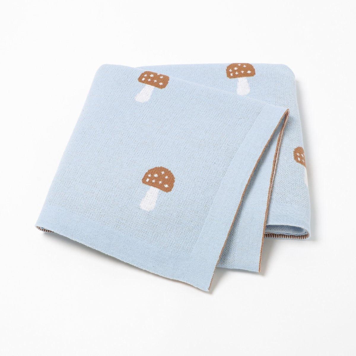 Knitted Cotton Mushroom Jacquard Baby Blanket For Infants Wholesale Baby