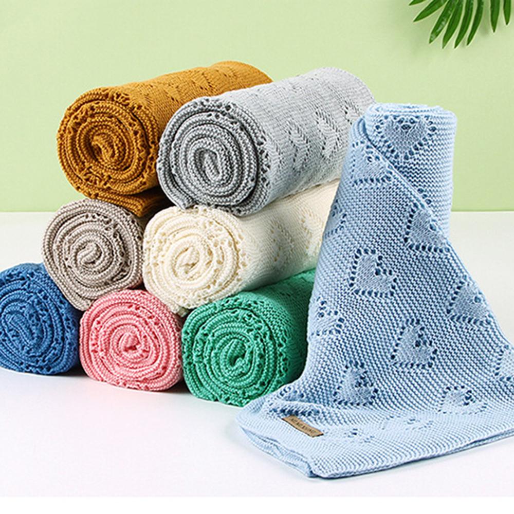 Baby Knitted Heart Hollow Out Blankets Wholesale Cheap Baby Blankets In Bulk