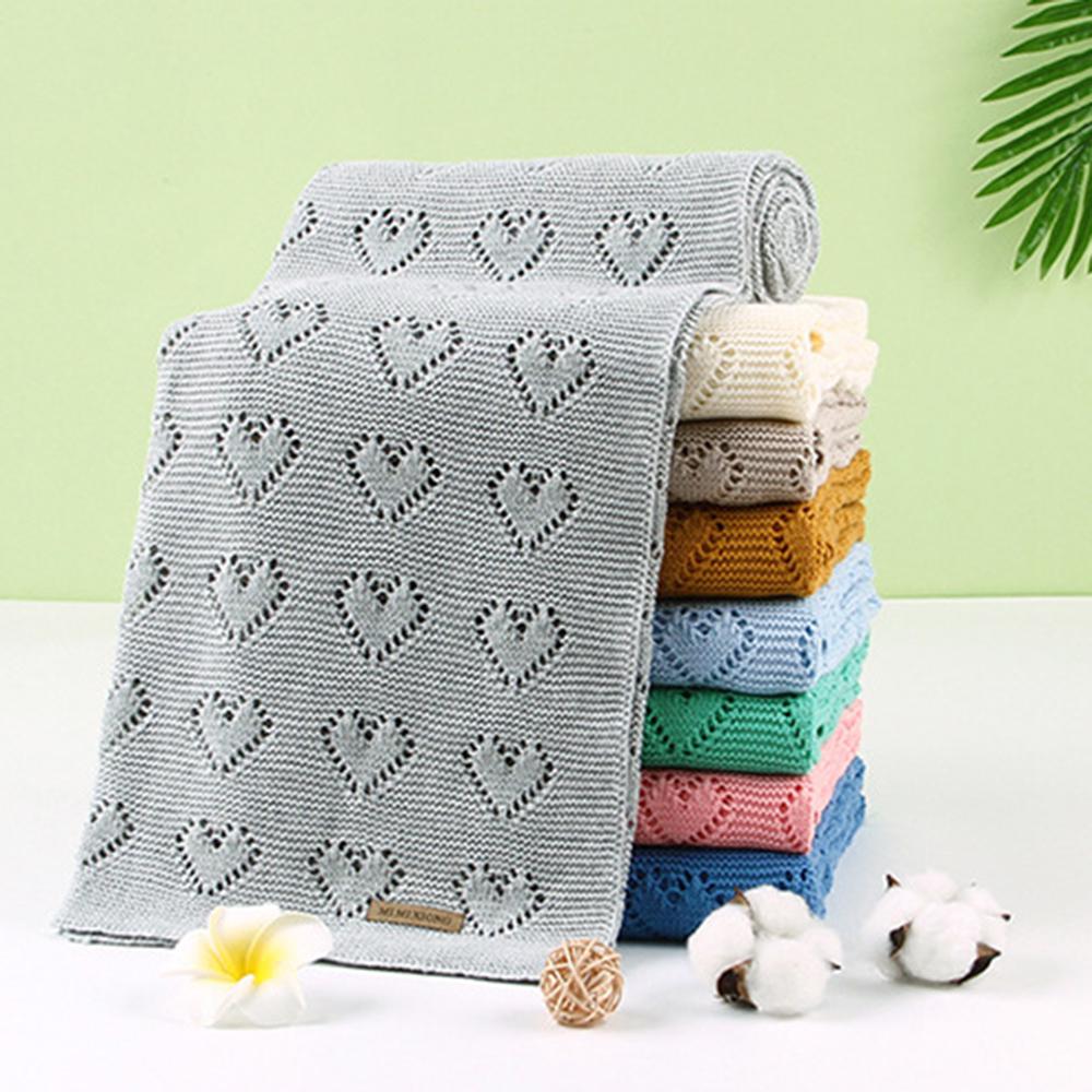 Baby Knitted Heart Hollow Out Blankets Wholesale Cheap Baby Blankets In Bulk