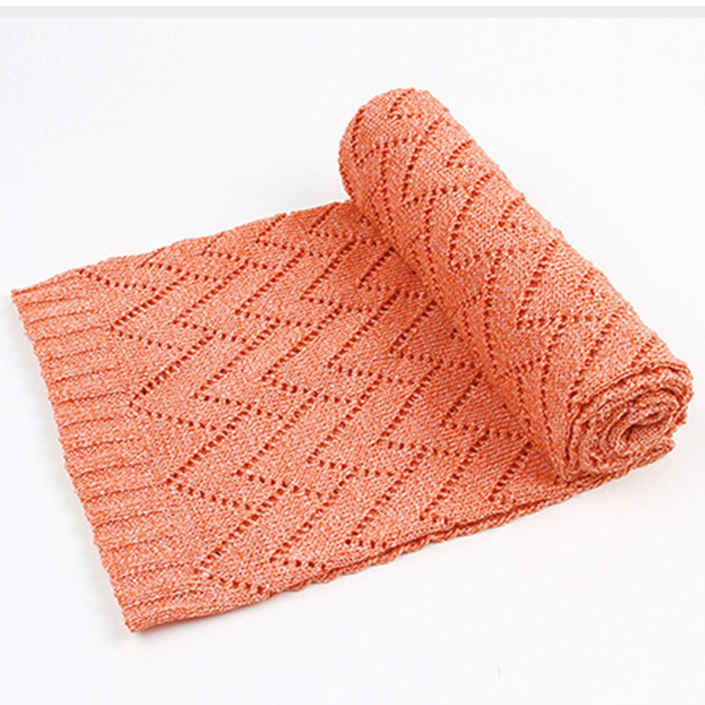 Baby Knitted Hollow-out Solid Color Cute Baby Blankets
