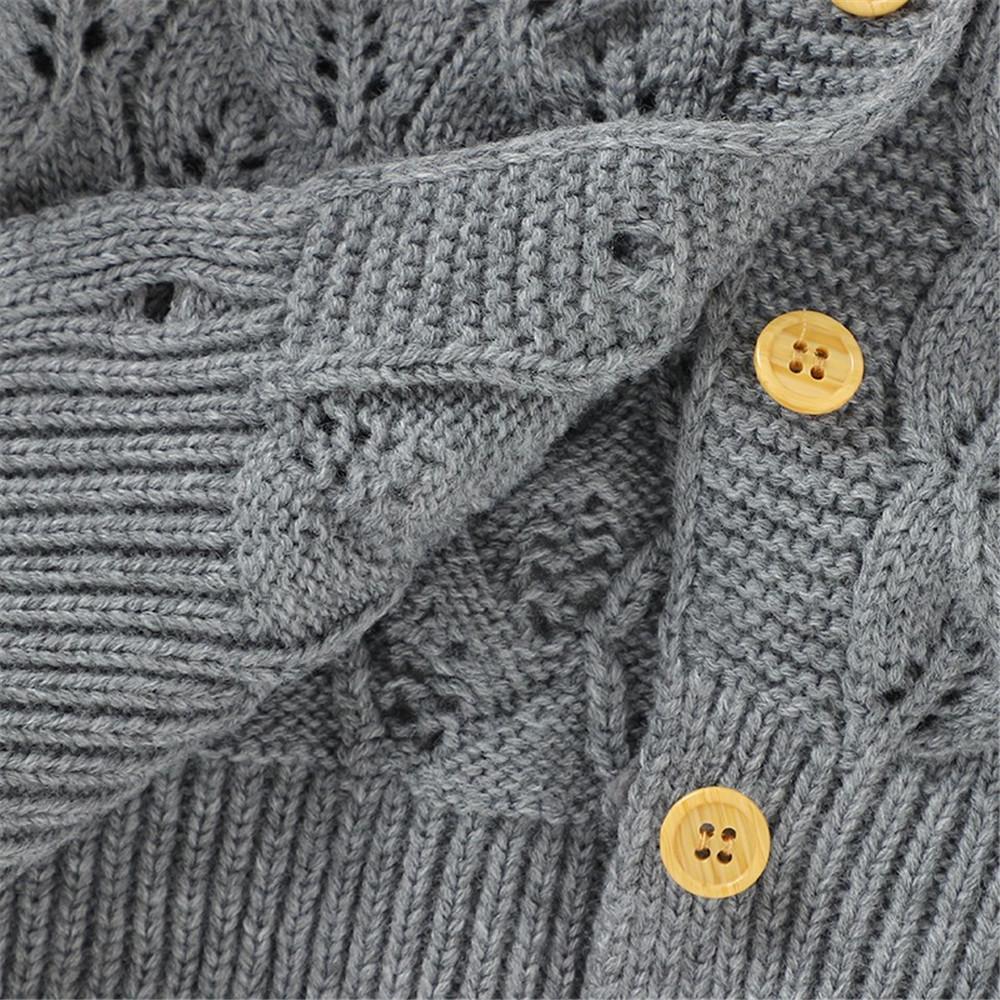 Baby Knitted Solid Sweaters Button Casual Coat