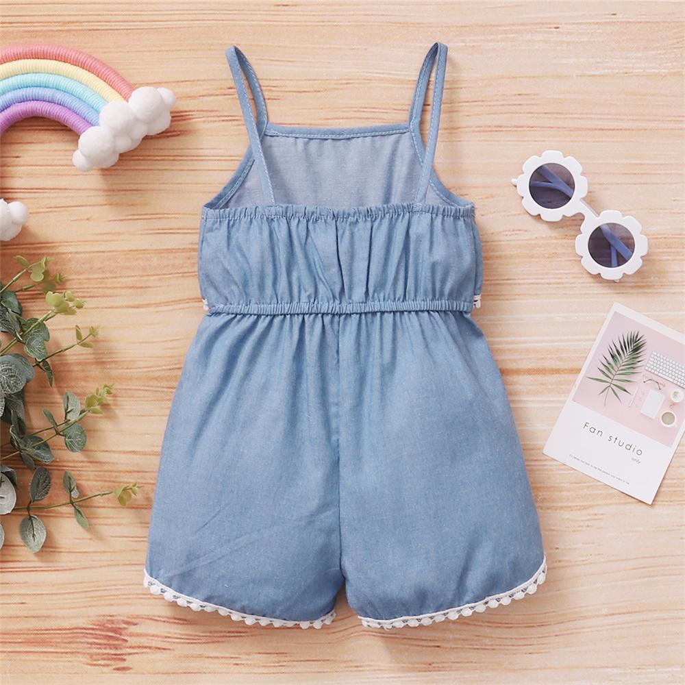 Girls Lace Blue Sling Jumpsuit wholesale kids boutique clothing