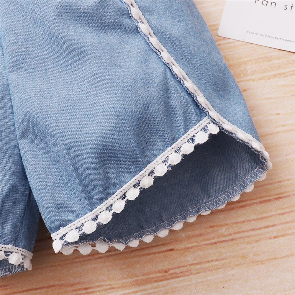 Girls Lace Blue Sling Jumpsuit wholesale kids boutique clothing