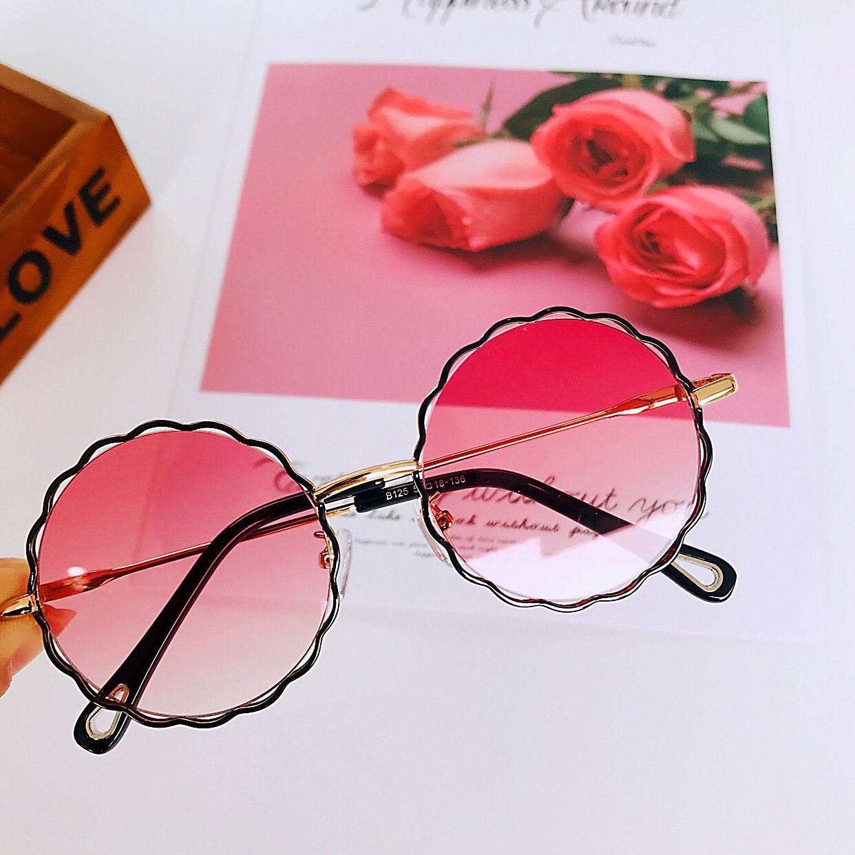 Lace Fashion Street Round Frame Sunglasses Accessories Wholesale