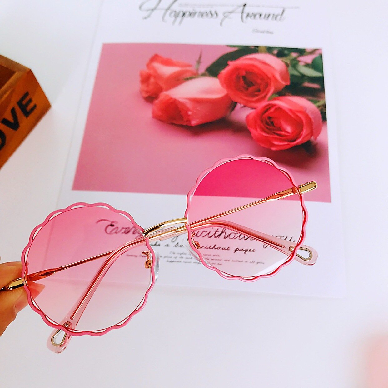 Lace Fashion Street Round Frame Sunglasses Accessories Wholesale