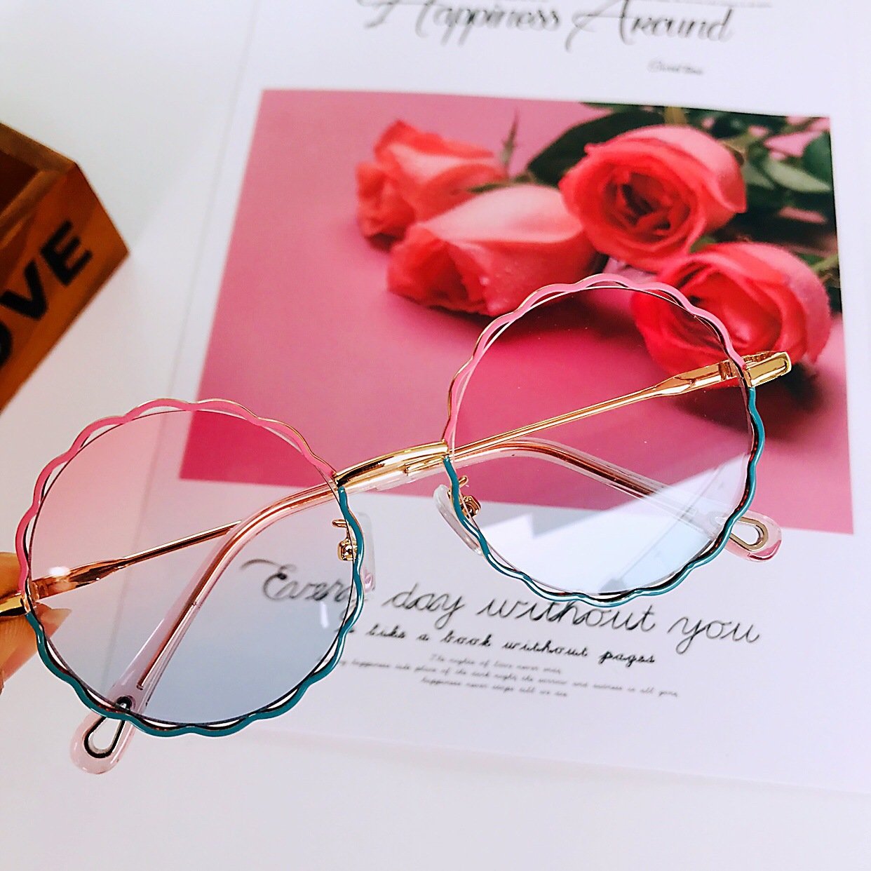 Lace Fashion Street Round Frame Sunglasses Accessories Wholesale