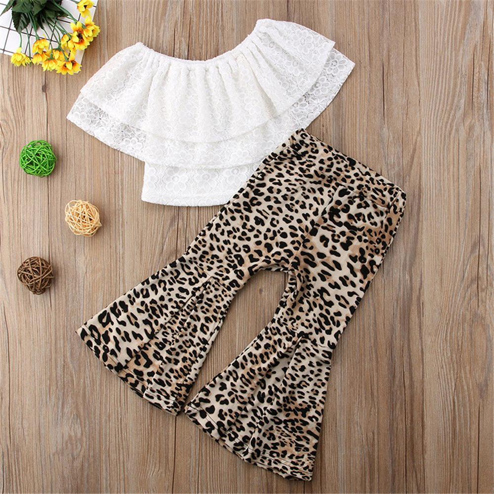 Girls Lace Off Shoulder Top & Floral Flared Pants Bulk Childrens Clothing Suppliers