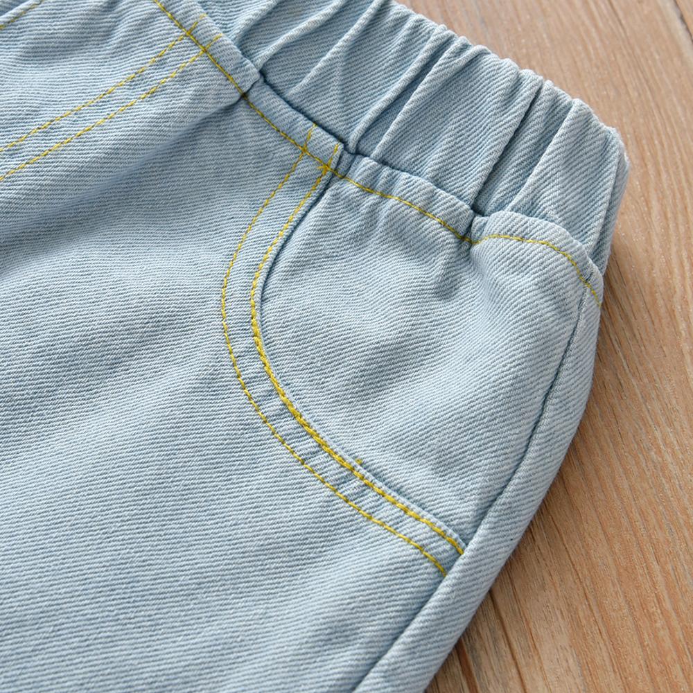 Girls Lace Splicing Denim Shorts quality children's clothing wholesale