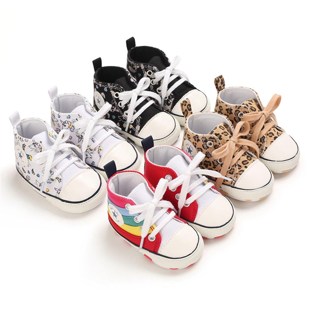 MommBaby Baby Unisex Lace Up Canvas Cartoon Printed Casual Sneakers Kids Shoes Wholesale Suppliers