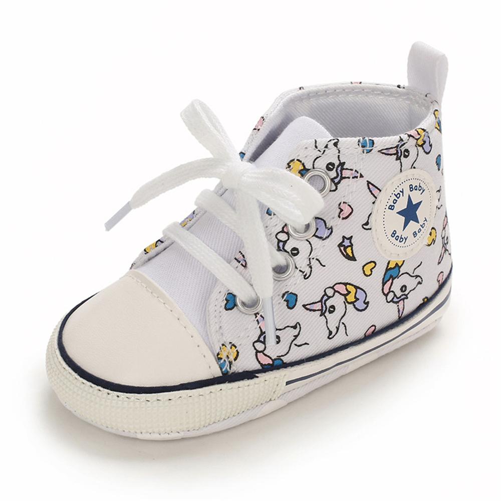 MommBaby Baby Unisex Lace Up Canvas Cartoon Printed Casual Sneakers Kids Shoes Wholesale Suppliers