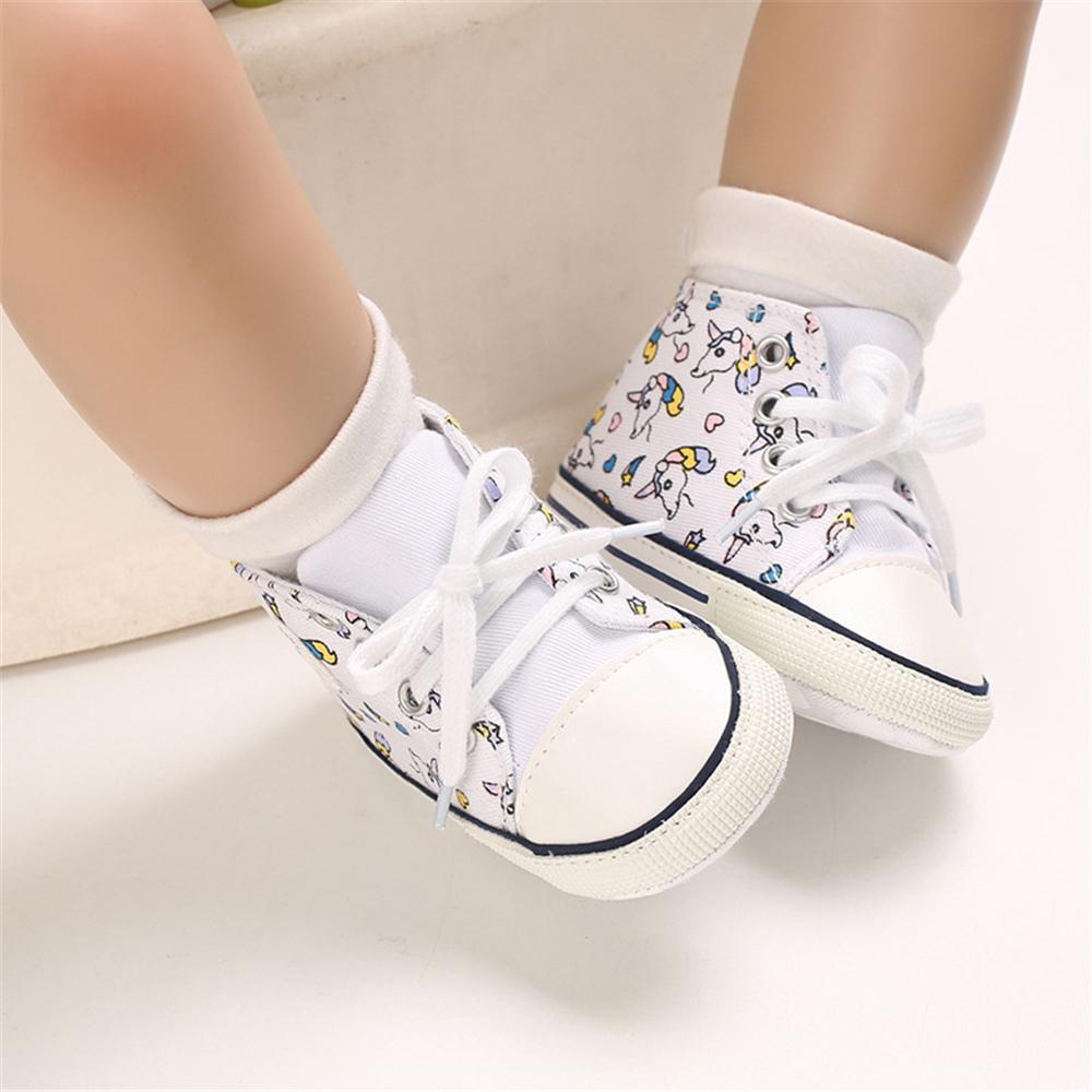 MommBaby Baby Unisex Lace Up Canvas Cartoon Printed Casual Sneakers Kids Shoes Wholesale Suppliers