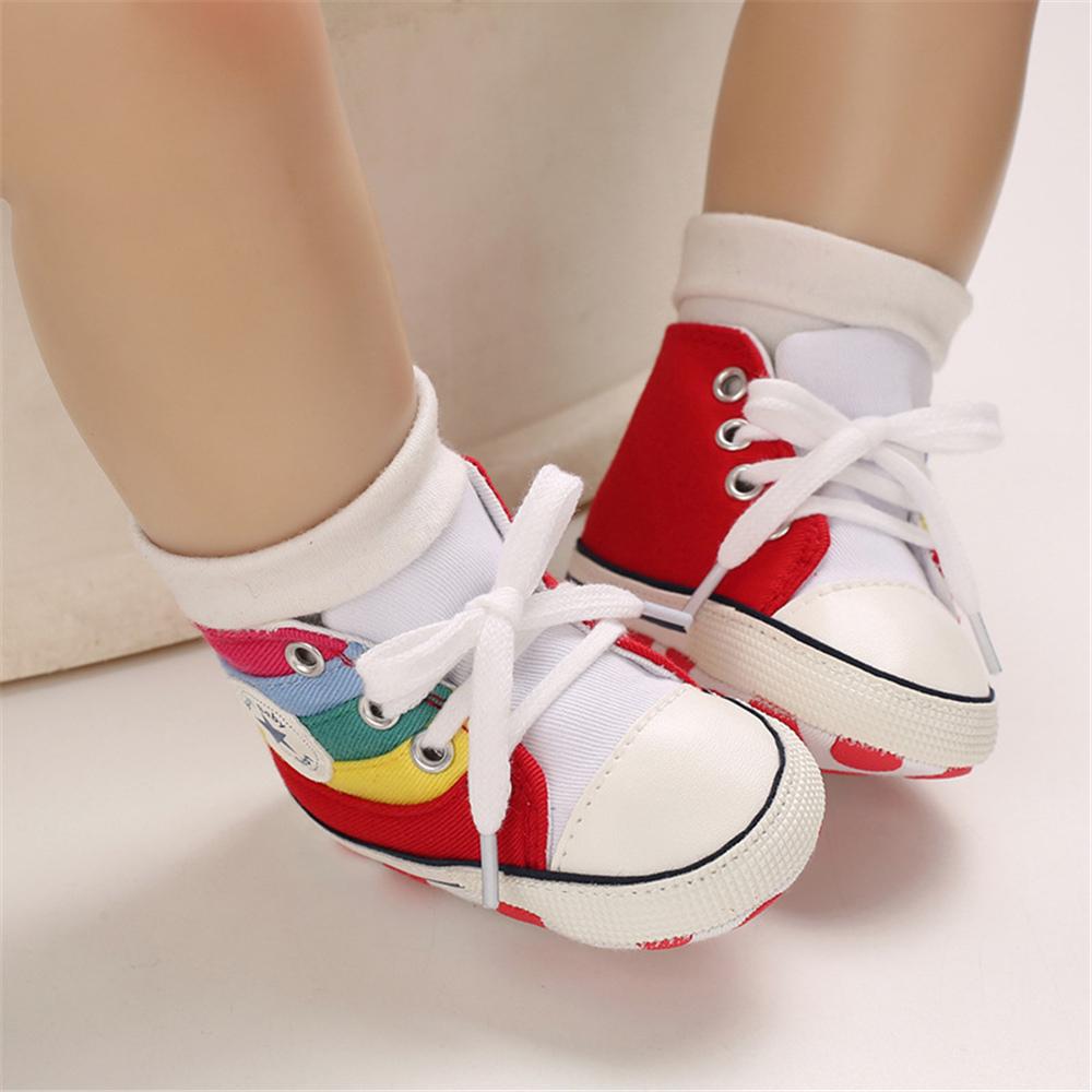 MommBaby Baby Unisex Lace Up Canvas Cartoon Printed Casual Sneakers Kids Shoes Wholesale Suppliers