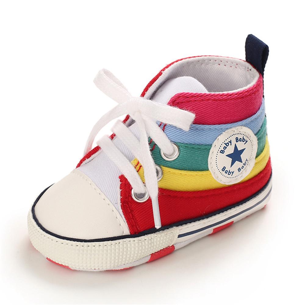 MommBaby Baby Unisex Lace Up Canvas Cartoon Printed Casual Sneakers Kids Shoes Wholesale Suppliers