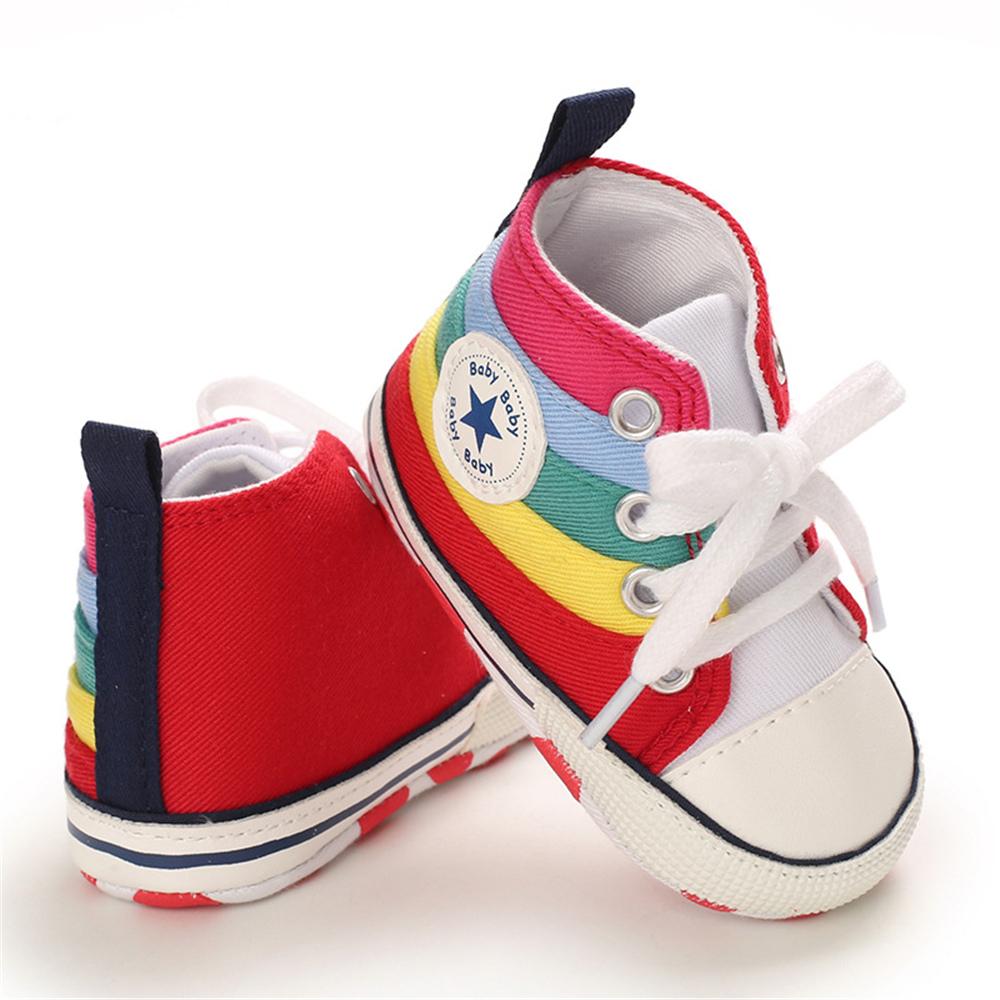 MommBaby Baby Unisex Lace Up Canvas Cartoon Printed Casual Sneakers Kids Shoes Wholesale Suppliers