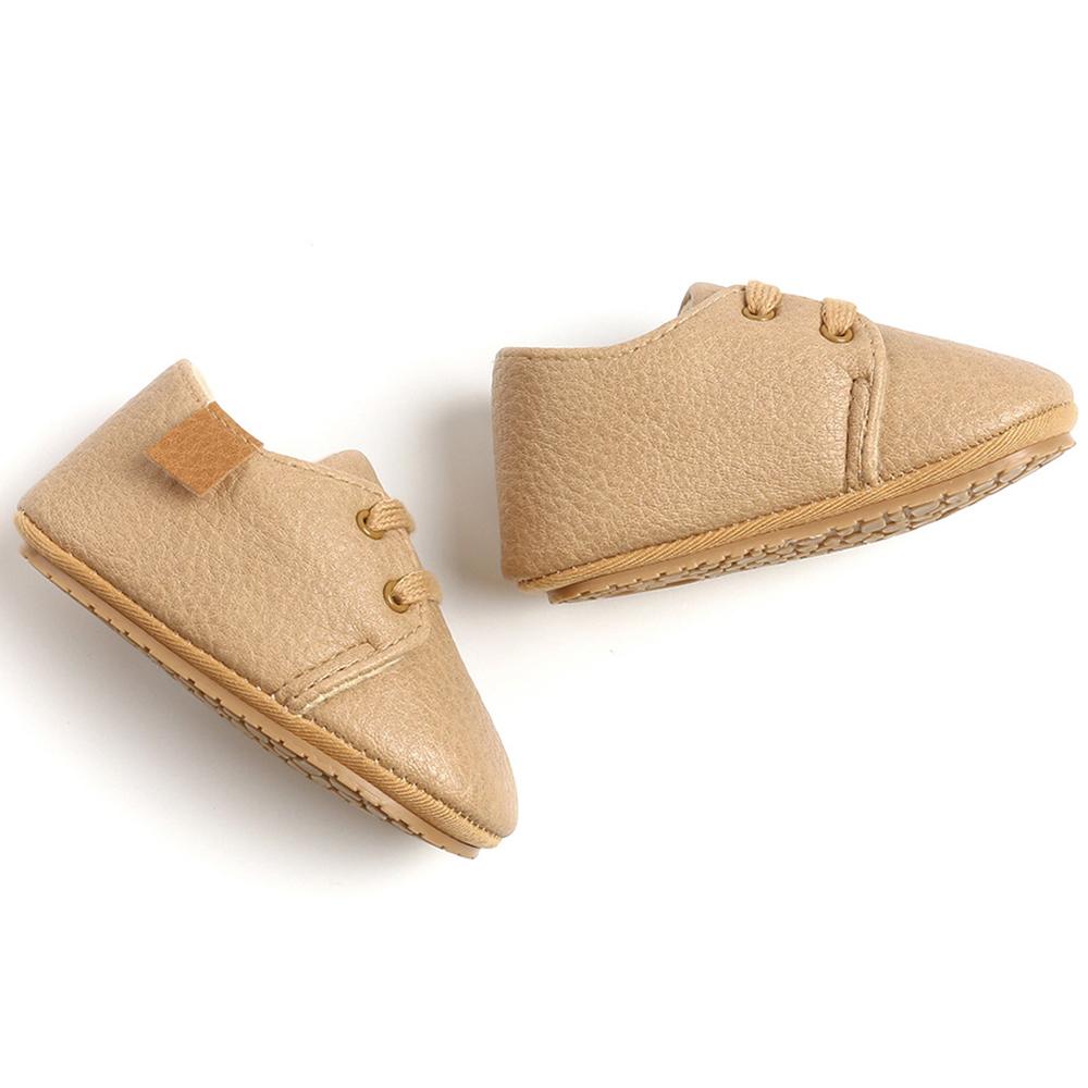 Baby Unisex Lace Up PU Non-Slip Flat Wholesale Infant Shoes
