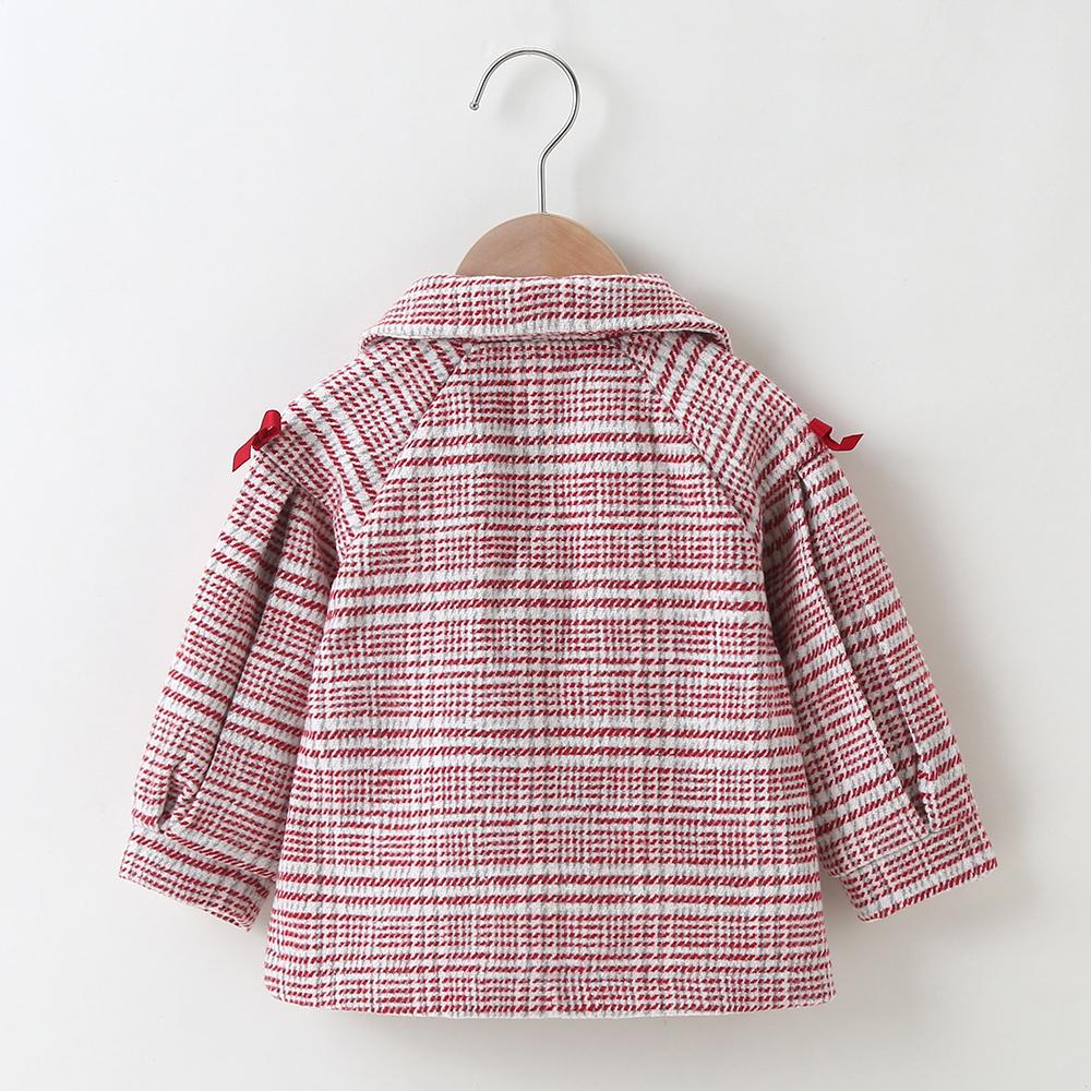 Baby Girls Lapel Plaid Button Long Sleeve Button Coats Baby Boutique Clothes Wholesale