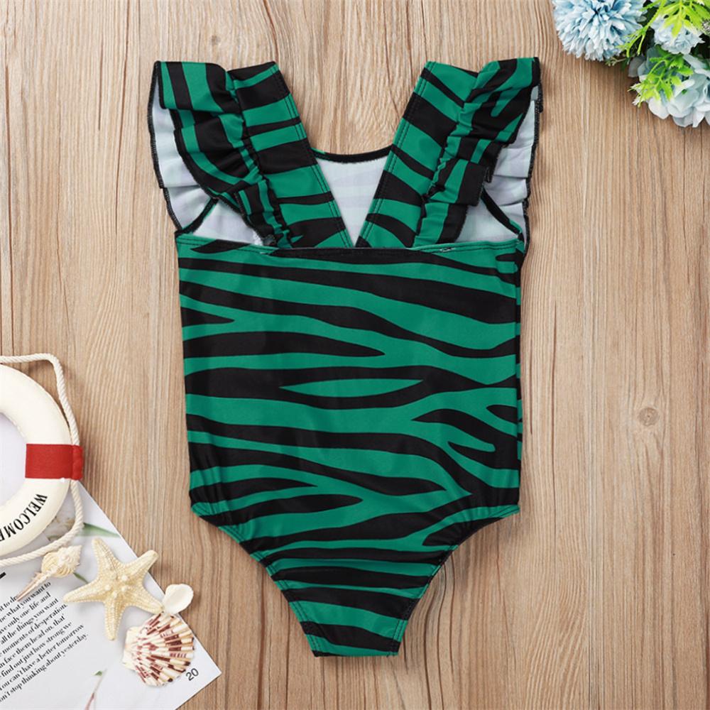 Girls Leopard Fish Scale Printed Swimwear Toddler One Piece Swimsuit