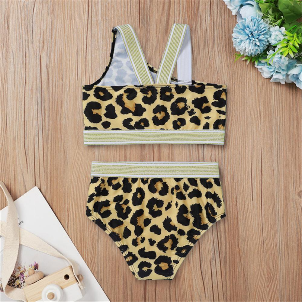 Girls Leopard Pineapple Printed Swimming Suit 2 Piece Swimsuit With Shorts