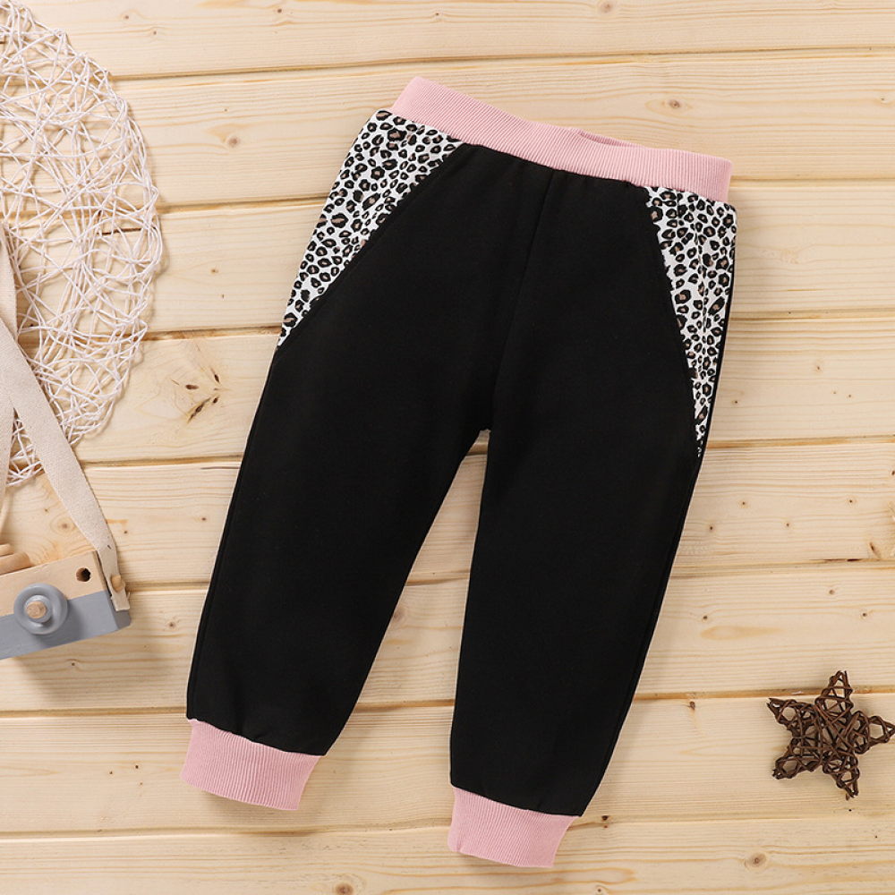 Girls Leopard Print Long Sleeve Top & Pants kids wholesale clothing