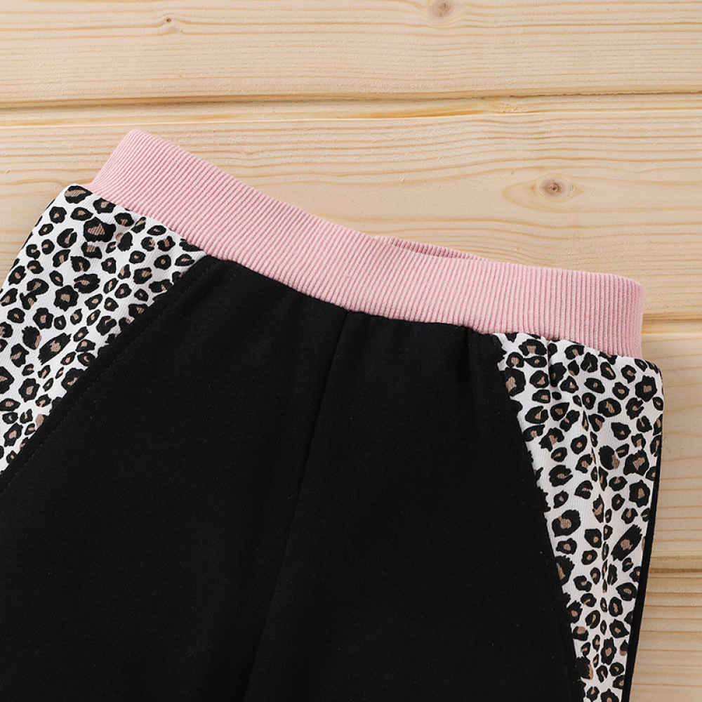 Girls Leopard Print Long Sleeve Top & Pants kids wholesale clothing