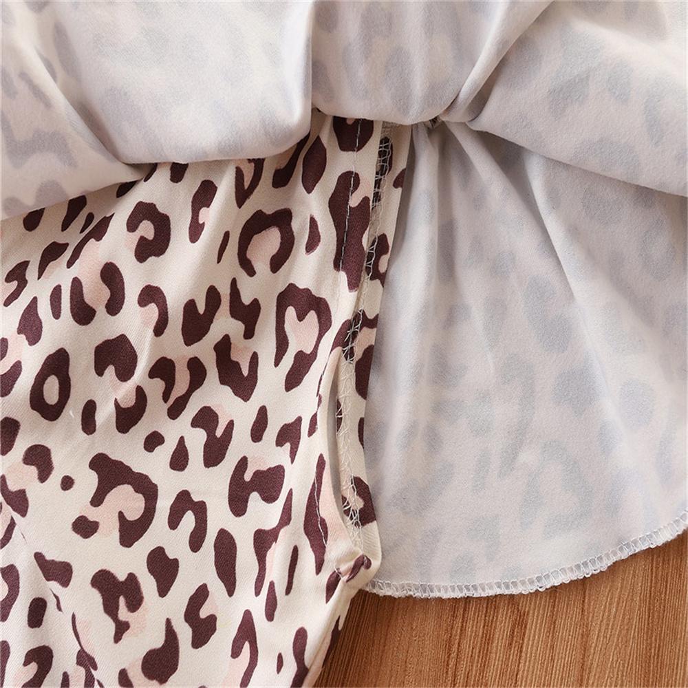 Girls Leopard Printed Sleeveless Top & Denim Shorts children's club wholesale