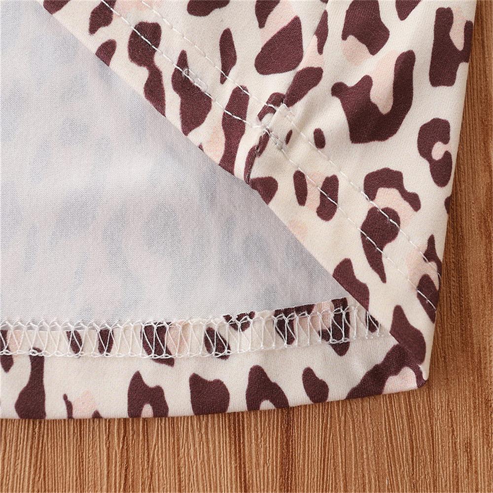 Girls Leopard Printed Sleeveless Top & Denim Shorts children's club wholesale