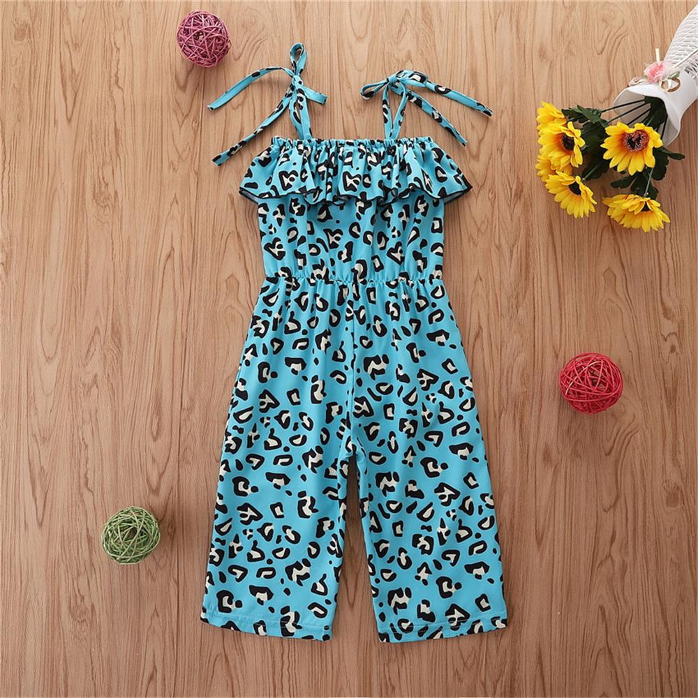 Girls Leopard Printed Sling Summer Jumpsuit Kids Clothing Suppliers