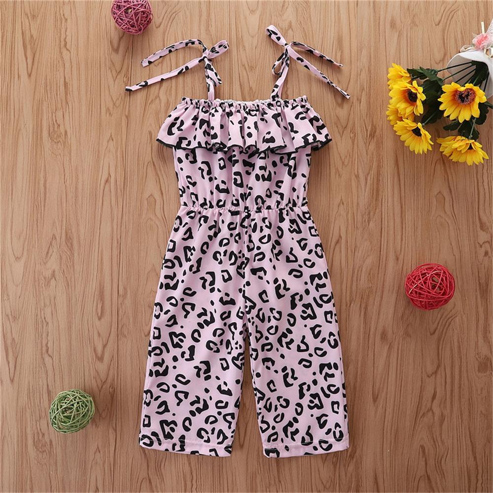 Girls Leopard Printed Sling Summer Jumpsuit Kids Clothing Suppliers