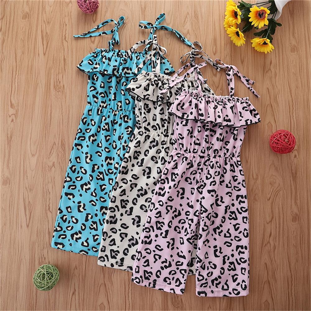 Girls Leopard Printed Sling Summer Jumpsuit Kids Clothing Suppliers