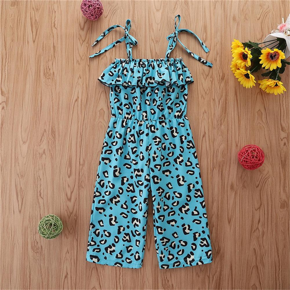 Girls Leopard Printed Sling Summer Jumpsuit Kids Clothing Suppliers