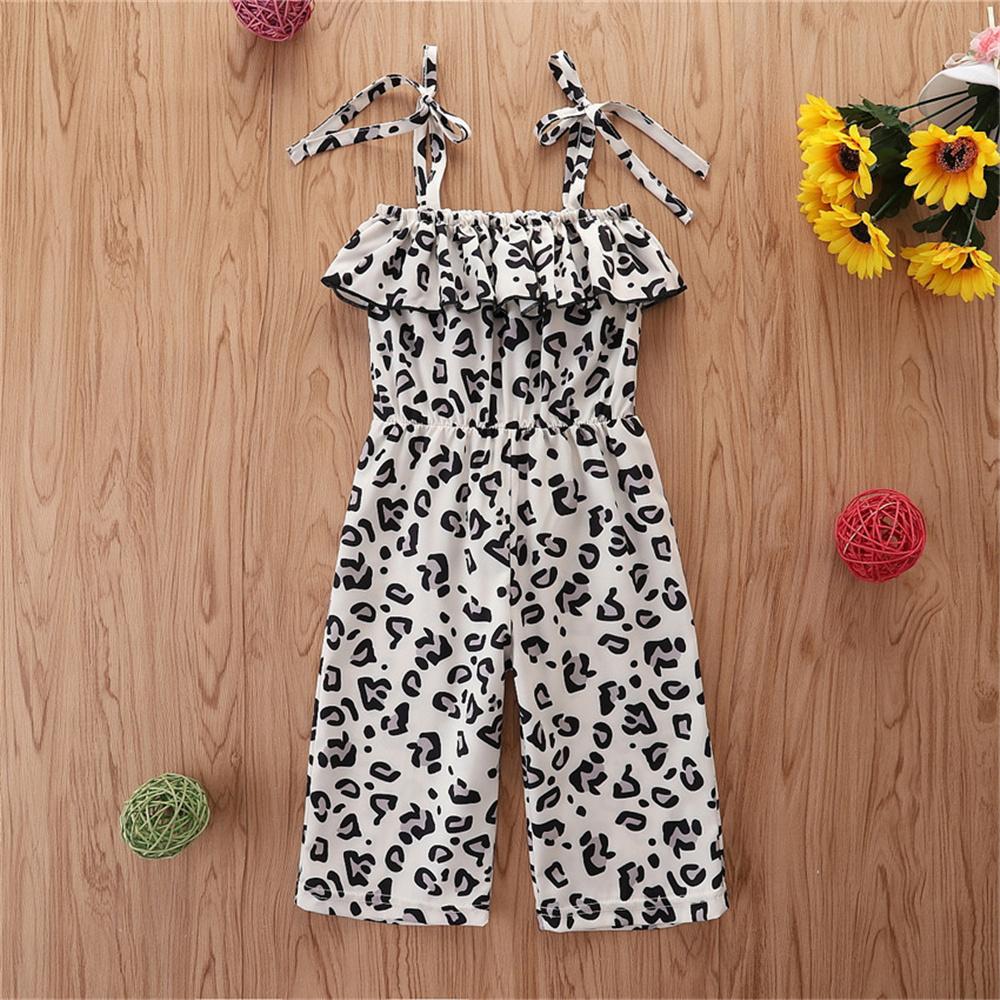 Girls Leopard Printed Sling Summer Jumpsuit Kids Clothing Suppliers