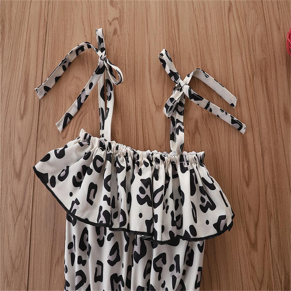 Girls Leopard Printed Sling Summer Jumpsuit Kids Clothing Suppliers