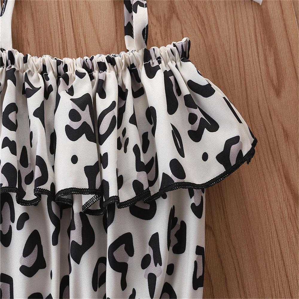 Girls Leopard Printed Sling Summer Jumpsuit Kids Clothing Suppliers