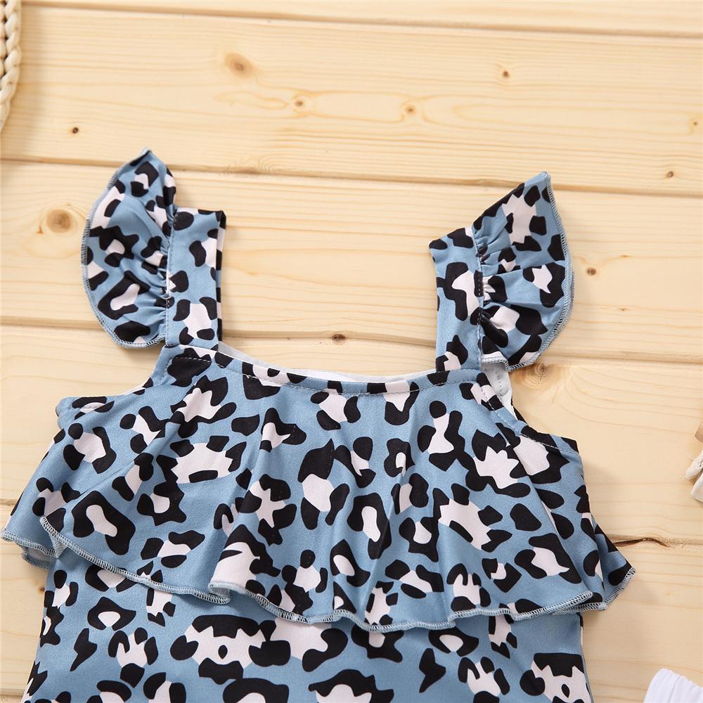 Girls Leopard Printed Sling Top & Shorts wholesale kids boutique clothing