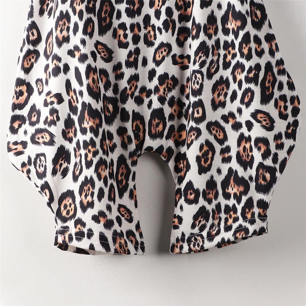 Girls Leopard Printed Wig Leg Suspender Jumpsuit wholesale childrens clothing vendors