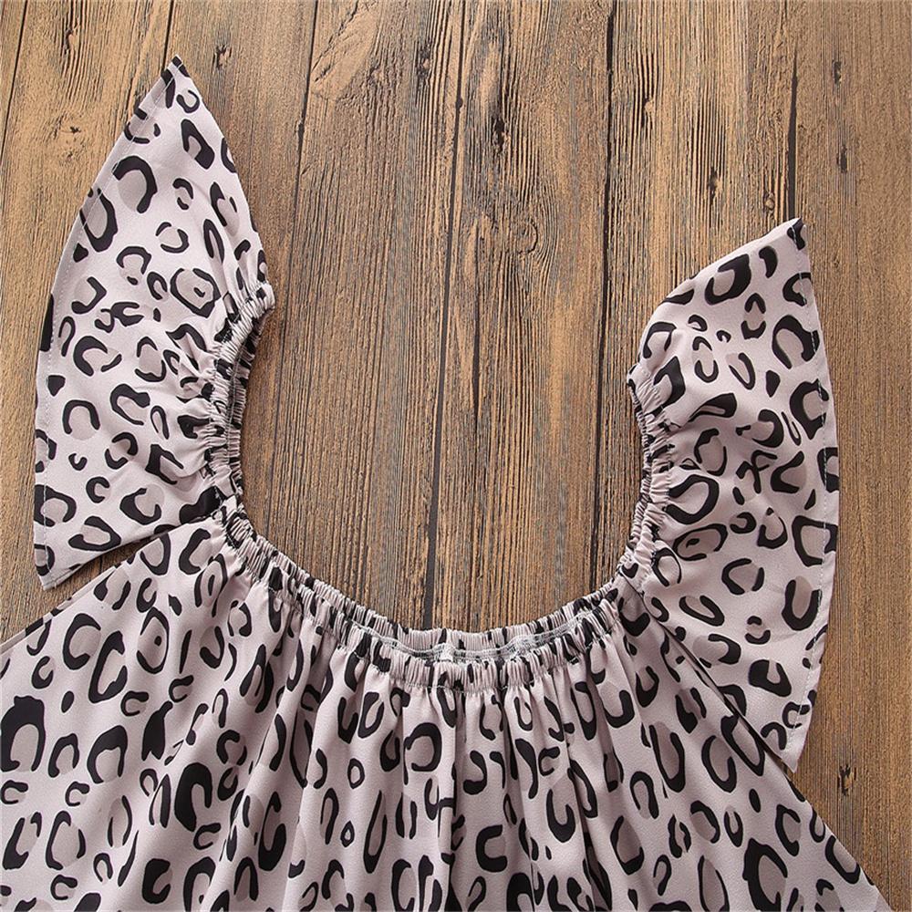 Girls Leopard Short Sleeve Off Shoulder Top & Ripped Jeans & Headband Wholesale Girl Boutique Clothing